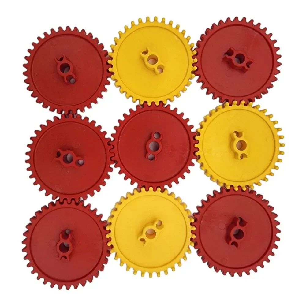 Lot of 10 K'nex Gears Red Yellow 2.25